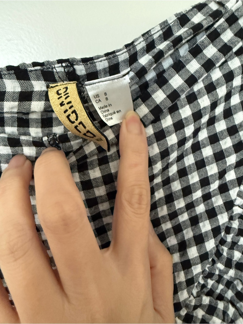 H&M Divided Black & White Gingham Ruffle Wrap Skort - Picture 3 of 3